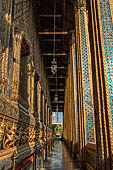 Bangkok Grand Palace,  Wat Phra Keow (temple of the Emerald Buddha). The open gallery that runs on the perimeter of the ubosot. 